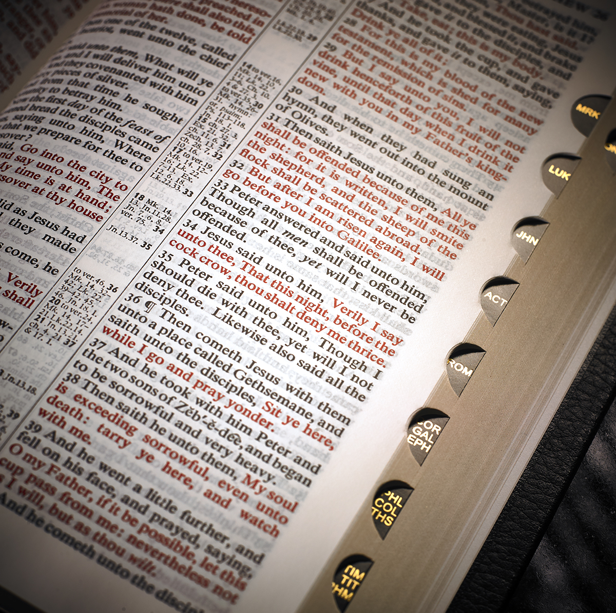 red letter text on a page
